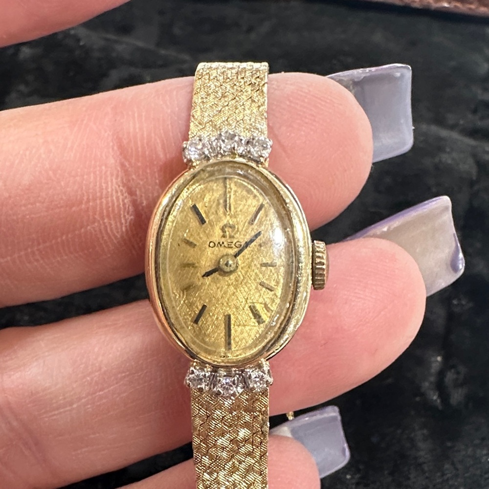 Omega Women's Gold Watch with Diamond Accents